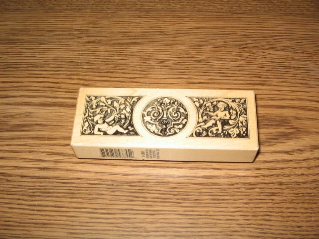 PSX Cherub Border Wood Mounted Rubber Stamp G-3607 Retired Collectible