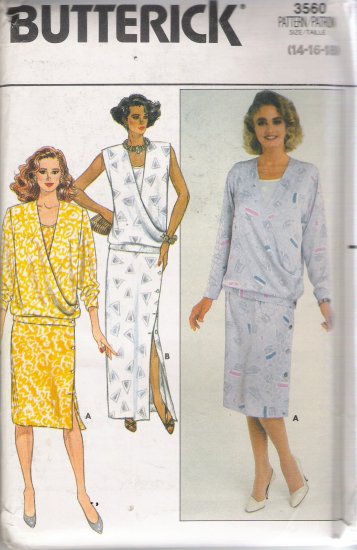 Misses' Tank Tops & Straight Skirt Sewing Pattern Size 14-18 Butterick 3560 UNCUT