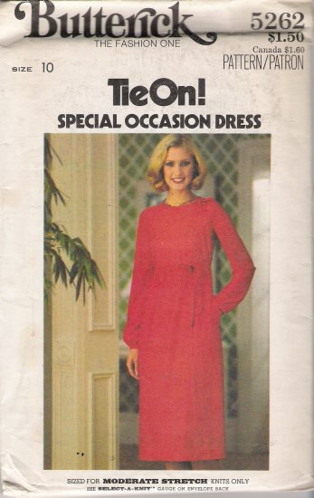 Vintage Sewing Pattern Misses' Tie On Wrap Style Dress Size 10 Butterick 5262 UNCUT