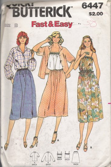 Vintage Sewing Pattern Junior Blouse Camisole Skirt Size 9-13 Butterick 6447 UNCUT
