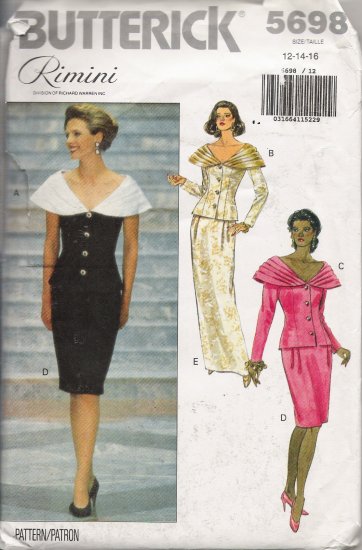 Misses' Evening Top & Skirt Rimini Sewing Pattern Size 12-16 Butterick 5698 UNCUT