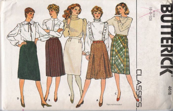 Vintage Sewing Pattern Misses' Straight Skirt Size 6-10 Butterick 4618 UNCUT