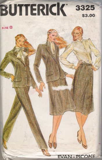 Misses' Jacket Blouse Skirt Pants Evan Picone Sewing Pattern Size 8 Butterick 3325 UNCUT