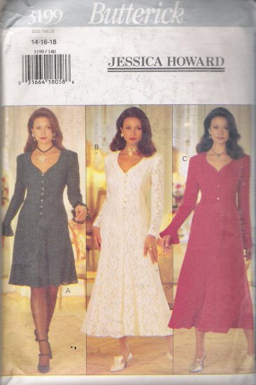 Misses' Dress Jessica Howard Sewing Pattern Size 14-18 Butterick 3199 UNCUT