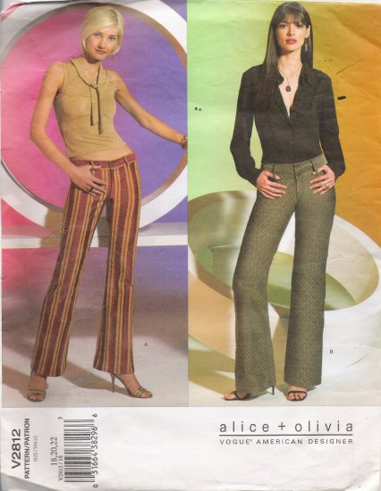 Misses' Low Rise Pants Sewing Pattern Size 18-22 Vogue 2812 UNCUT