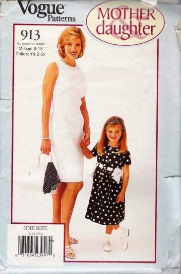 Mother & Daughter Dress Sewing Pattern Vogue 913 UNCUT