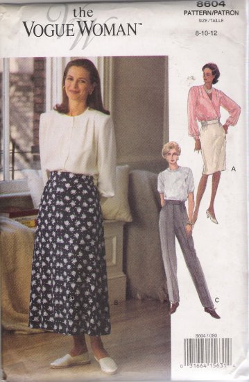 Misses' Skirt & Pants Sewing Pattern Size 8-12 Vogue 8604 UNCUT