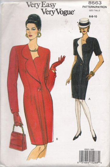 Misses' Semi-Fitted Dress Sewing Pattern Size 6-10 Vogue 8563 UNCUT