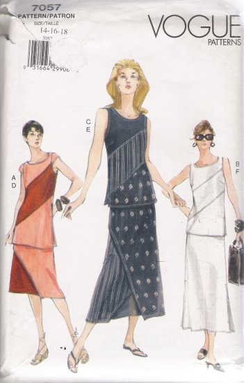 Misses' Top & Skirt Sewing Pattern Size 14-18 Vogue 7057 UNCUT
