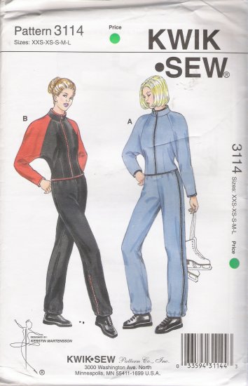 Misses' Jacket & Pants Sewing Pattern Size XXS-L Kwik Sew 3114 UNCUT