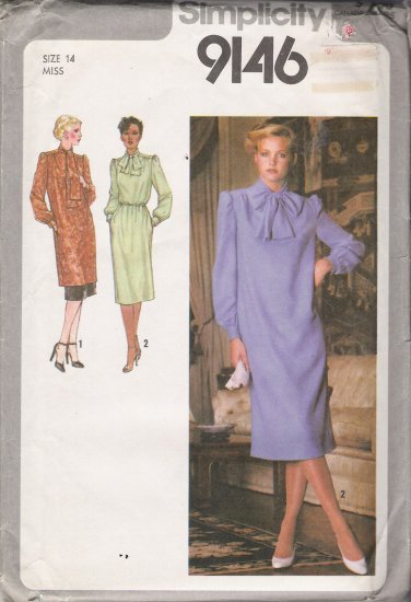 Vintage Sewing Pattern Misses' Dress Tunic Underskirt 1979 Size 14 Simplicity 9146 UNCUT