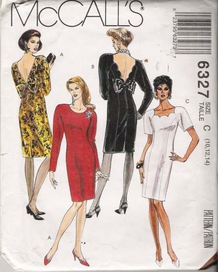 Misses' Semi-Fitted Dresses Sewing Pattern Size 10-14 McCall's 6327 UNCUT