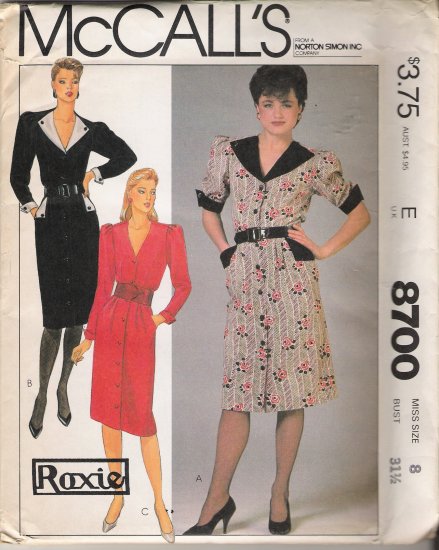 Misses' Dress Sewing Pattern Size 8 McCall's 8700 UNCUT
