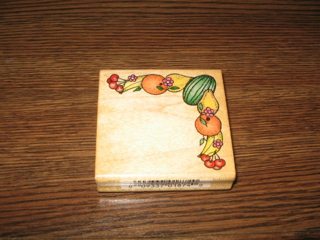 Fruit Border Wood Mounted Rubber Stamp by Comotion