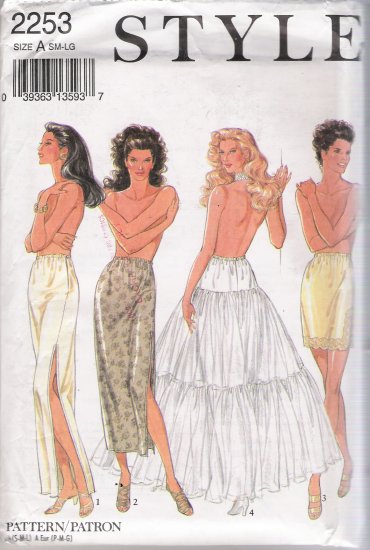Misses' Half Slips & Underskirt Sewing Pattern Size SM-LG Style 2253 UNCUT