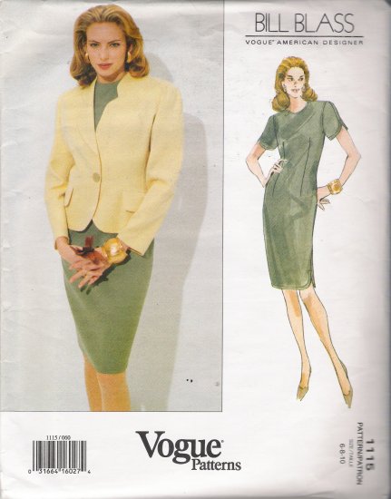 Misses' Jacket & Dress Sewing Pattern Size 6-10 Vogue 1115 UNCUT
