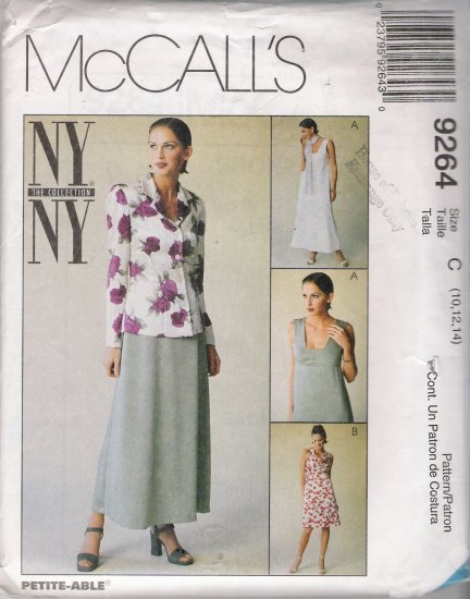 Misses' Unlined Jacket & Dress In Two Lengths Sewing Pattern Size 10-14 McCall's 9264 UNCUT