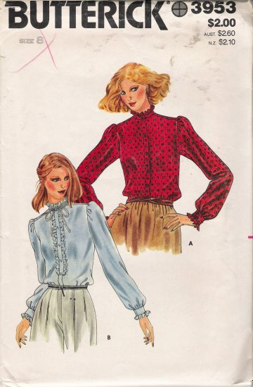 Vintage Sewing Pattern Misses' Blouse Size 8 Butterick 3953 UNCUT