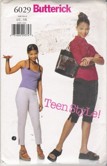 Juniors' Pants Sewing Pattern Size 1/2-7/8 Butterick 6029 UNCUT