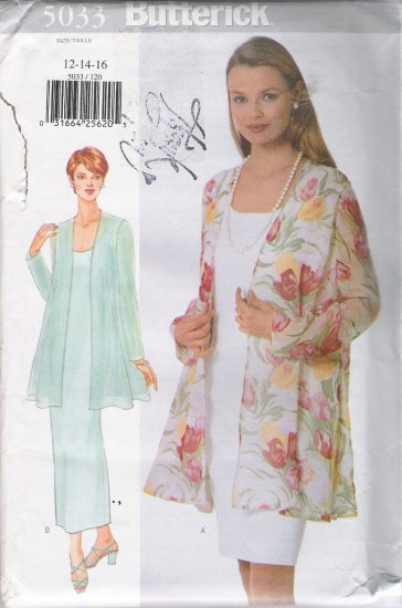 Misses' Jacket & Dress Sewing Pattern Size 12-16 Butterick 5033 UNCUT