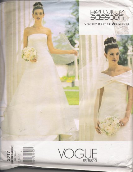 Misses' Wedding Dress Sewing Pattern Size 12-16 Vogue 2717 UNCUT