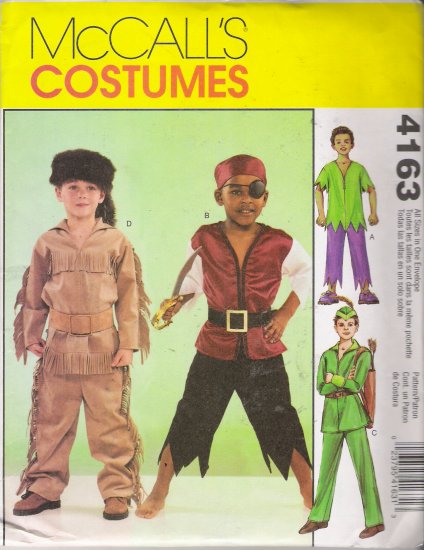 Children's Boys' Costume Sewing Pattern Size 3-8 McCall's 4163 UNCUT