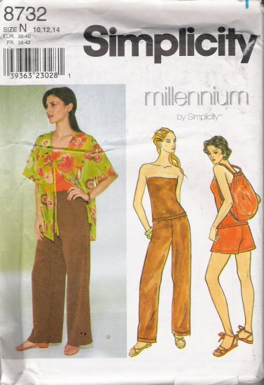 Misses' Jacket Pants Shorts Bag Top Sewing Pattern Size 10-14 Simplicity 8732 UNCUT