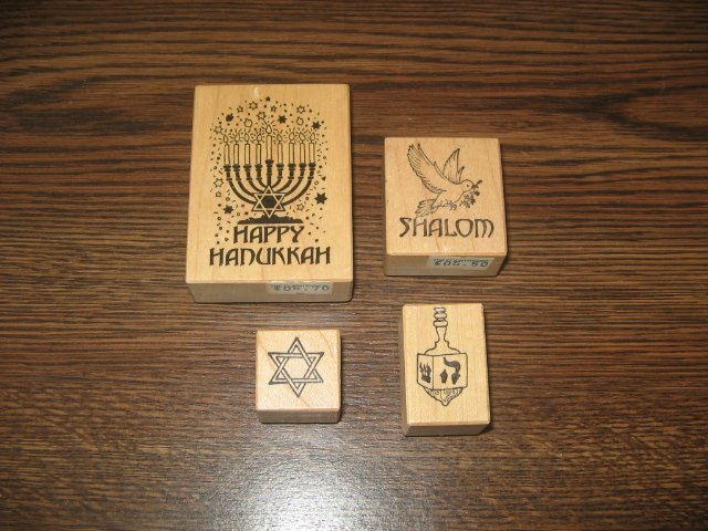 PSX Hanukkah Wood Mounted Rubber Stamps Lot Of 4 Retired Collectible