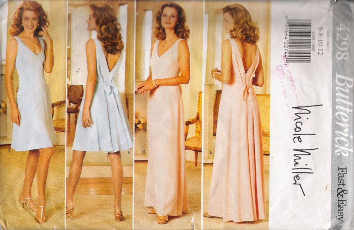 Misses' Dress Sewing Pattern Size 6-12 Butterick 4298 UNCUT