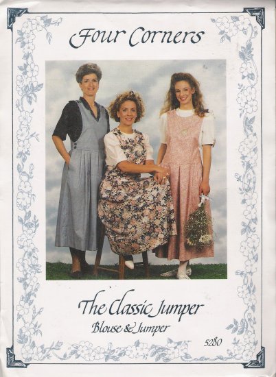 Classic Jumper & Blouse Sewing Pattern Size P-XL Four Corners 5280 UNCUT