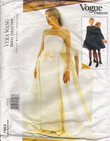 Misses' Bridal Dress & Overskirt Wedding Sewing Pattern Size 8-12 Vogue 1583 UNCUT