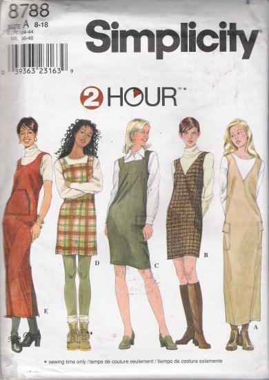 Misses' Jumper Sewing Pattern Size 8-18 Simplicity 8788 UNCUT