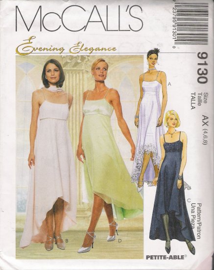 Misses' Lined Dress & Scarf Sewing Pattern Size 4-8 McCall's 9130 UNCUT
