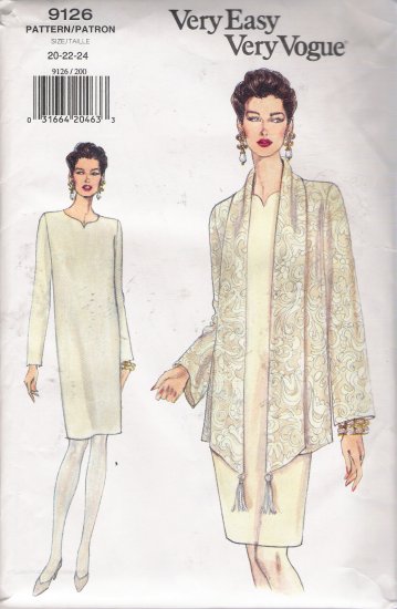 Misses' Jacket & Dress Sewing Pattern Size 20-24 Vogue 9126 UNCUT