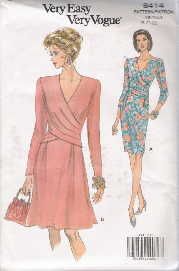 Misses' Dress Sewing Pattern Size 18-22 Vogue 8414 UNCUT