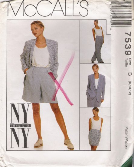 Misses' Jacket Skirt Pants Shorts Tank Top Sewing Pattern Size 8-12 McCall's 7539 UNCUT