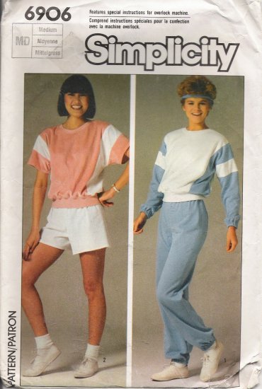 Vintage Sewing Pattern Misses' Top Pants Shorts Size 14-16 Simplicity 6906 UNCUT