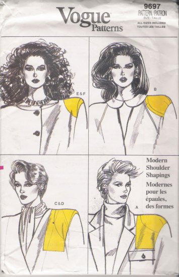 Vintage Sewing Pattern Misses' Camisole & Shoulder Pads Size S-XL Vogue 9697 UNCUT