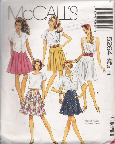 Misses' Skirt Sewing Pattern Size 14 McCall's 5264 UNCUT