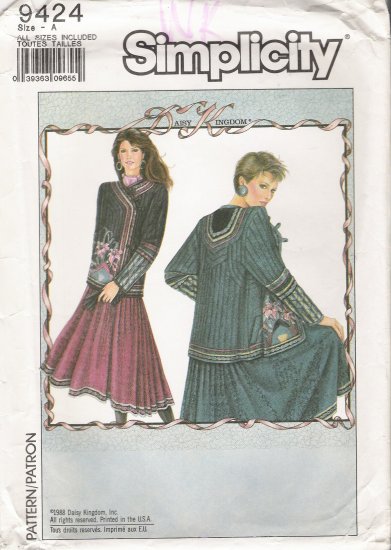 Misses' Lined Quilted Jacket Sewing Pattern Daisy Kingdom Size S-L Simplicity 9424 UNCUT
