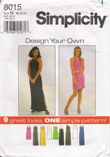 Misses' Knit Dress Sewing Pattern Size 10-14 Simplicity 8015 UNCUT