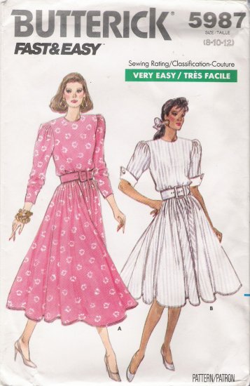 Misses' Dress Sewing Pattern Size 8-12 Butterick 5987 UNCUT