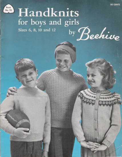 Handknits For Boys & Girls Vintage Knitting Pattern Book by Beehive
