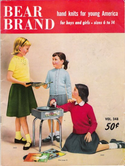 Hand Knits For Young America Vintage Knitting Pattern Book by Bear Brand