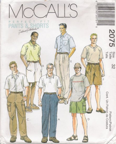 Men's Pants Shorts Sewing Pattern Size 32 McCall's 2075 UNCUT