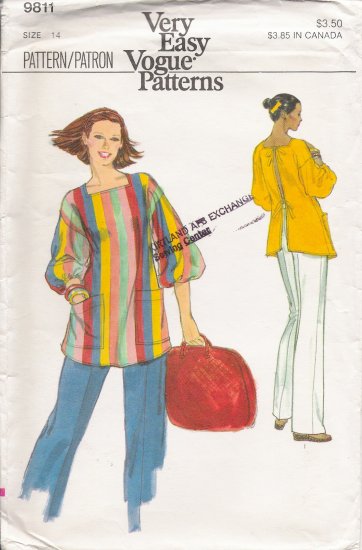 Vintage Sewing Pattern Misses' Top & Pants Size 14 Vogue 9811 UNCUT