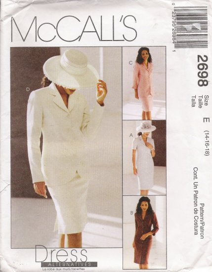 Misses' Dress Jacket Skirt Sewing Pattern Size 14-18 McCall's 2698 UNCUT