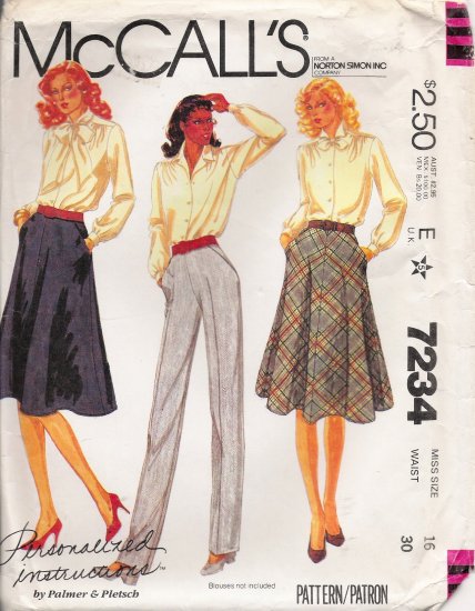 Misses' Skirt & Pants Sewing Pattern Size 16 McCall's 7234 UNCUT