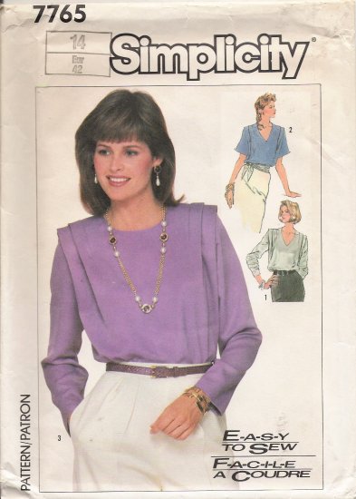 Misses' Blouse Sewing Pattern Size 14 Simplicity 7765 UNCUT