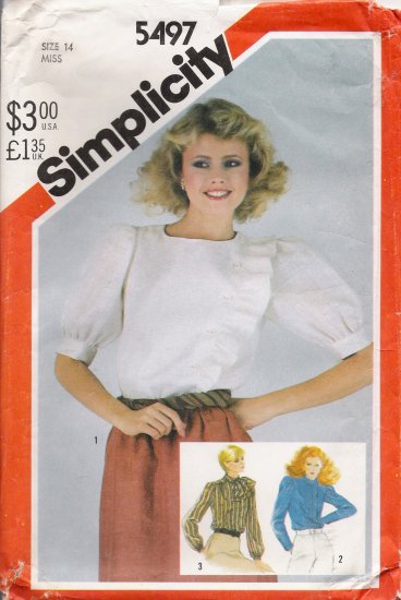 Misses' Asymmetrical Blouse Sewing Pattern Size 14 Simplicity 5497 UNCUT